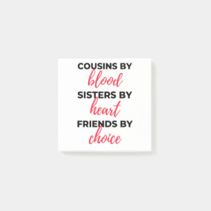 Cousins By Blood Sisters By Heart 2 Post-it Klebezettel
