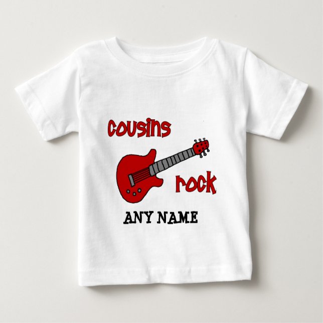 Cousins Rock mit Red Guitar Baby T-shirt (Vorderseite)