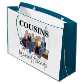 Cousins Selige Freunde Wiedersehen Große Geschenktüte (Rückseite Schrägansicht)