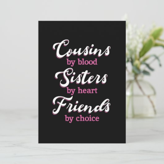 Cousins von Blutfreunden Schwester Bruderfamilie G Einladung (Stehend Vorderseite)