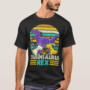 Cousinsaurus 2 Kinder Dinosaur Liebhaber Retro Vin T-Shirt
