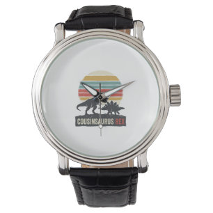 Cousinsaurus Rex Lustiges Dinosaurier Vintage-Shir Armbanduhr