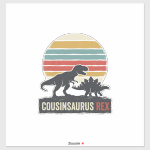Cousinsaurus Rex Lustiges Dinosaurier Vintage-Shir Aufkleber