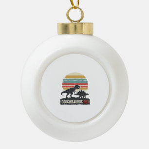 Cousinsaurus Rex Lustiges Dinosaurier Vintage-Shir Keramik Kugel-Ornament