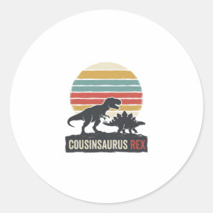 Cousinsaurus Rex Lustiges Dinosaurier Vintage-Shir Runder Aufkleber