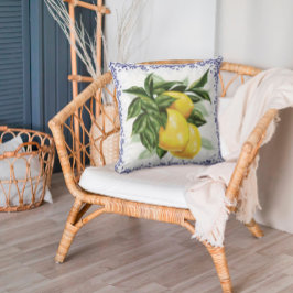 Coussin avec des Citronen Toile bleue Kissen