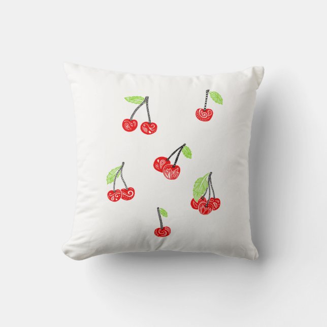 Coussin ceries Pillow cherries Kissen (Vorderseite)