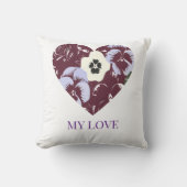 Coussin Décoratif Cœur de Violettes "MY LOVE" Kissen (Vorderseite)