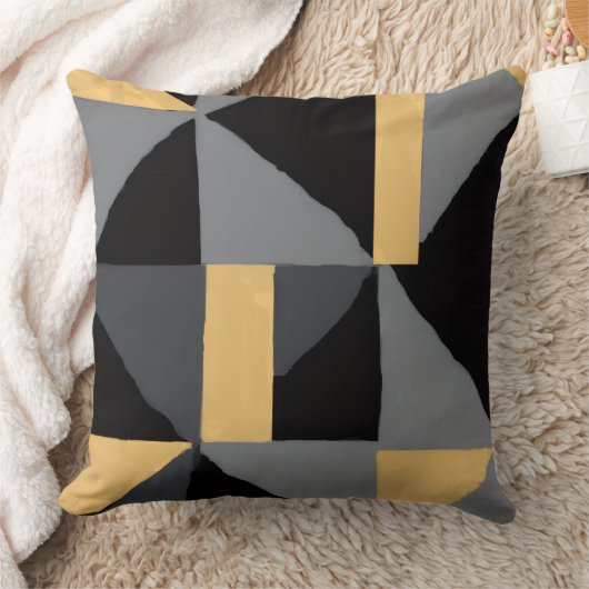 Coussin Géométrie Noir et Or | Style Artisanal Kissen (Decke)