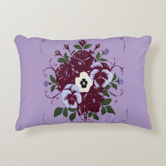 Coussin rectangulaire - Bouquet de Violettes Dekokissen (Vorderseite)