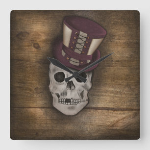 Coussin Steampunk Quadratische Wanduhr