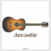Coustic Guitar Instrument Design Contour Sticker (Blatt)