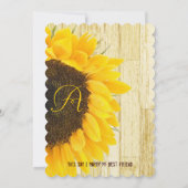 Coutry Chic Barn Wood Sunflower Wedding Einladung (Rückseite)