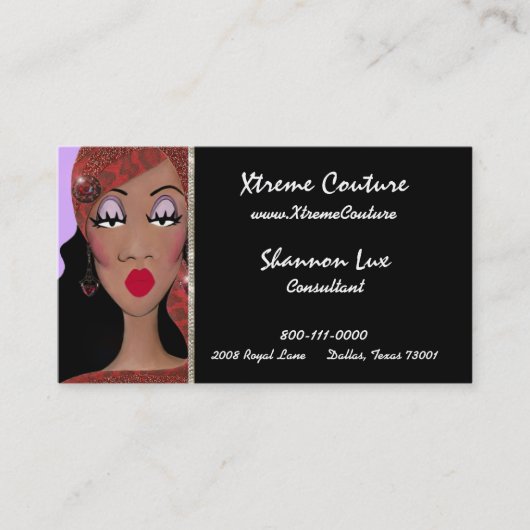 "Couture" American Diva Business Cards Visitenkarte (Vorderseite)