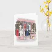 Couture auf dem Pariser Flea Market - Notecard Karte (Gelbe Blume)