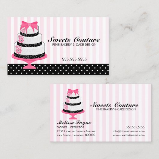 Couture backt Bäckerei-Gewohnheit zusammen Visitenkarte (Vorne/Hinten)