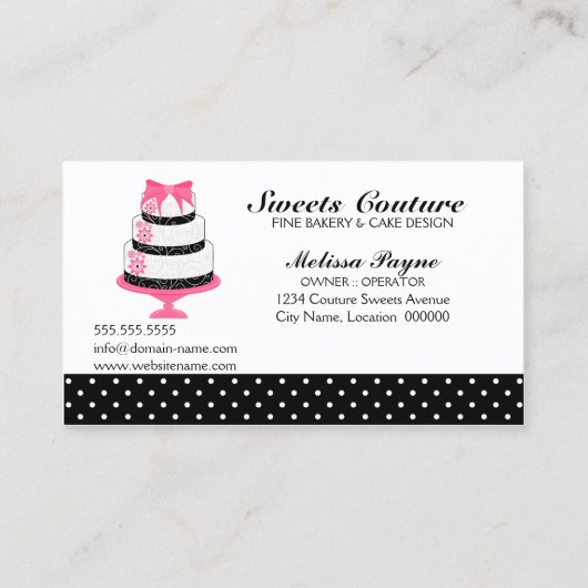 Couture backt Bäckerei-Gewohnheit zusammen Visitenkarte (Rückseite)