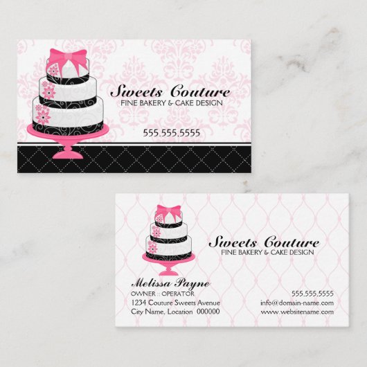 Couture backt Bäckerei-Gewohnheit zusammen Visitenkarte (Vorne/Hinten)