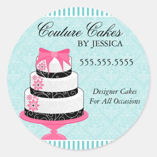 Couture Cakes Aqua Bakery Stickers (Vorderseite)