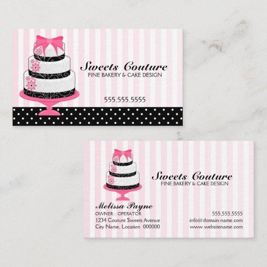Couture Cakes Bakery Custom Visitenkarte (Vorne/Hinten)