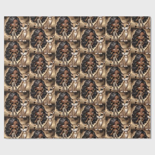Couture Cheetah Geschenkpapier (Flach)