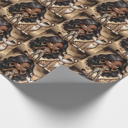 Couture Cheetah Geschenkpapier (Ecke)