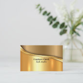 Couture Chick Lash Studio Gold Texturen Business Visitenkarte (Stehend Vorderseite)