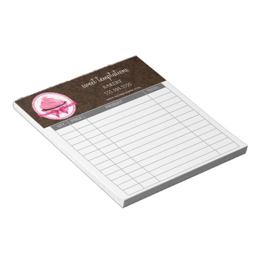 Couture Cupcake Bake Receipts Notizblock (angewinkelt)
