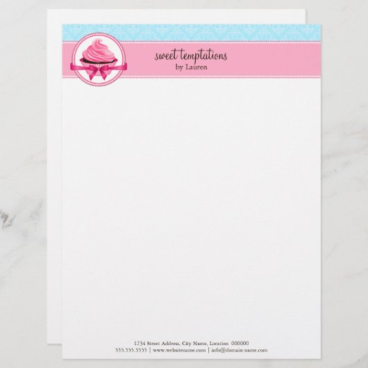 Couture Cupcake Bakery Briefbogen (Vorne/Hinten)