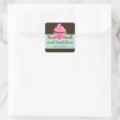 Couture Cupcake Bakery Quadratischer Aufkleber (Tasche)