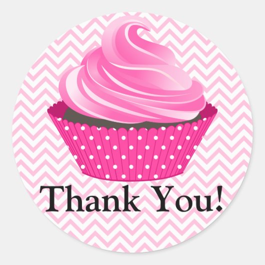 Couture Cupcake Bakery Vielen Dank Runder Aufkleber (Vorderseite)