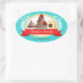 Couture Cupcake BBäckerei Box Siegel Ovaler Aufkleber (Tasche)