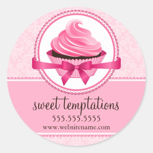 Couture Cupcake BBäckerei Box Siegel Runder Aufkleber (Vorderseite)