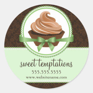 Couture Cupcake Minze Bäckerei Box Siegel Runder Aufkleber