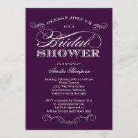 Couture Elegance Brautdusche Einladung - Lila