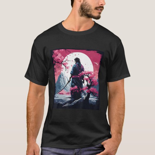 Couture Fusion Cherry Blossom Samurai Elegance T-Shirt (Vorderseite)