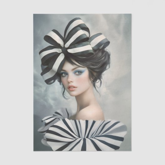 Couture Inspired Fashion Portrait EV1L Decoupage Seidenpapier (Vorderseite)