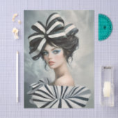 Couture Inspired Fashion Portrait EV1L Decoupage Seidenpapier (Handwerk)