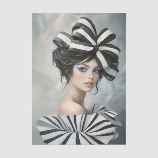 Couture Inspired Fashion Portrait EV1R Decoupage Seidenpapier (Vorderseite)