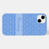 Couture inspiriert Name blau gemustert Case-Mate iPhone Hülle (Rückseite (Horizontal))