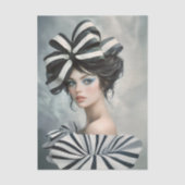 Couture inspirierte Mode Portrait EV1L Decoupage Seidenpapier (Vorderseite)