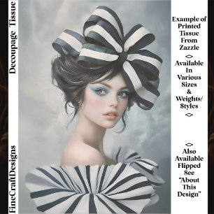 Couture inspirierte Mode Portrait EV1R Découpage Seidenpapier