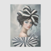Couture inspirierte Mode Portrait EV1R Découpage Seidenpapier (Vorderseite)