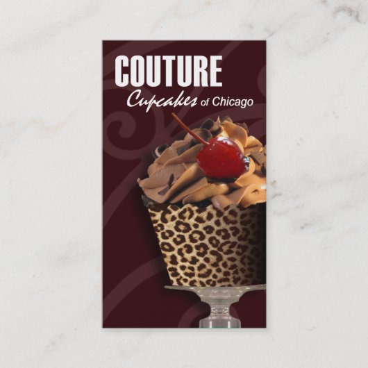 "Couture-kleine Kuchen!" - Extravagante Visitenkarte (Vorderseite)