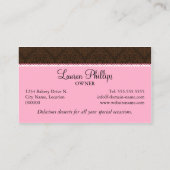 Couture-Kuchen-Bäckerei Visitenkarte (Rückseite)