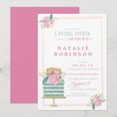 Couture-Kuchen-Brautparty-Einladung - aquamarin Einladung (Vorne/Hinten)