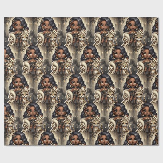 Couture Leopard Geschenkpapier (Flach)