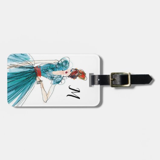 Couture-Mode-Skizze wilden Apples | Haute Gepäckanhänger (Vorderseite horizontal)