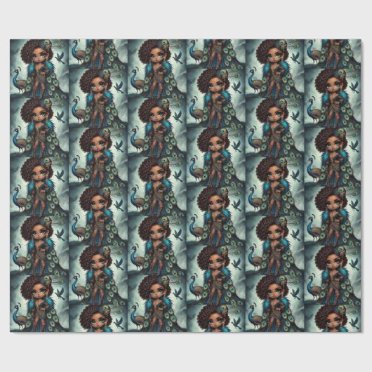 Couture Peacock Geschenkpapier (Flach)