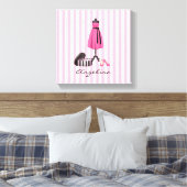 Couture Rosa Kleid mit Ihrem Namen - Leinwand (Insitu (Schlafzimmer))